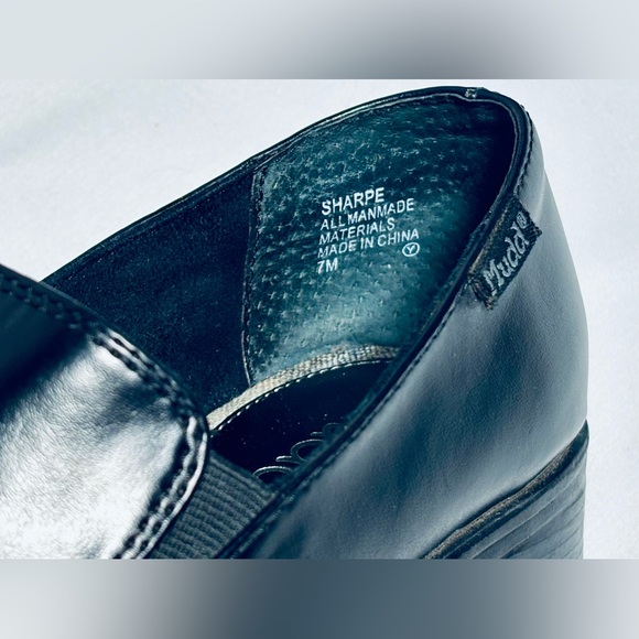 VTG 90s Y2K Mudd Sharpe Black Vegan Leather Chunky Platform Oxfords Women's 7M - Picture 6 of 6